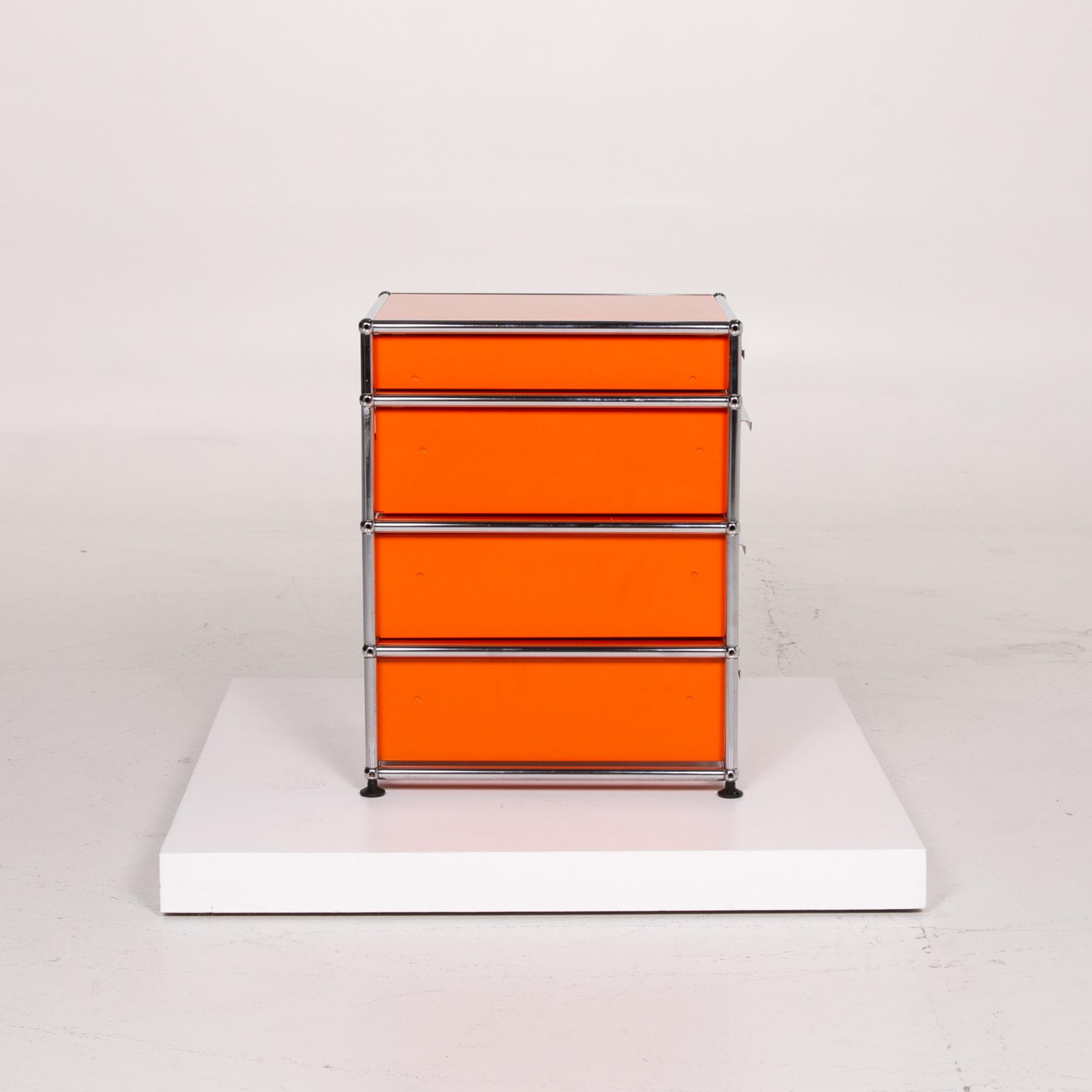 USM Haller Metal Sideboard Set Orange Container Chrome Office 7