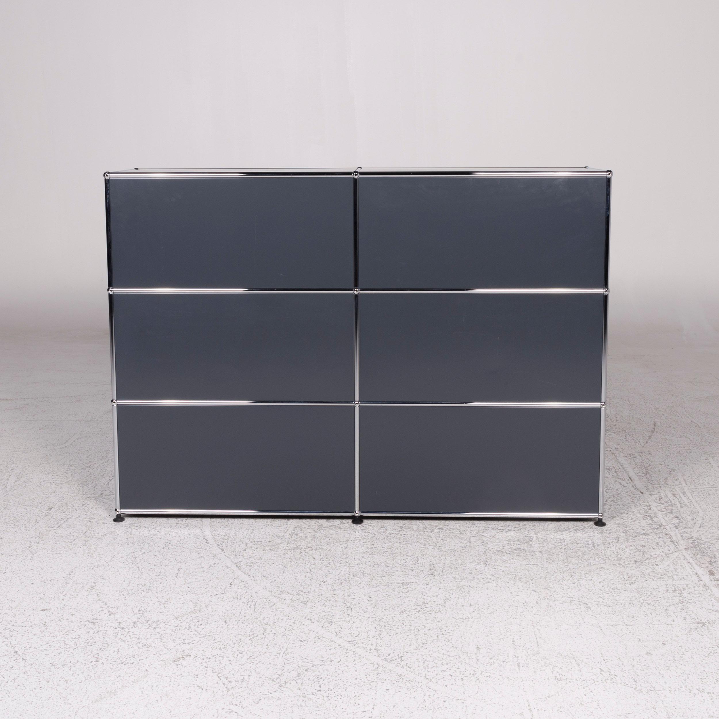 USM Haller Metal Sideboard Shelf Gray 4 Drawers 4