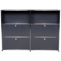USM Haller Metal Sideboard Shelf Gray 4 Drawers