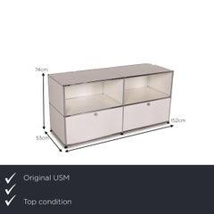 USM Haller Metal Sideboard White 2x2 Drawers, Shelves, Office Furniture