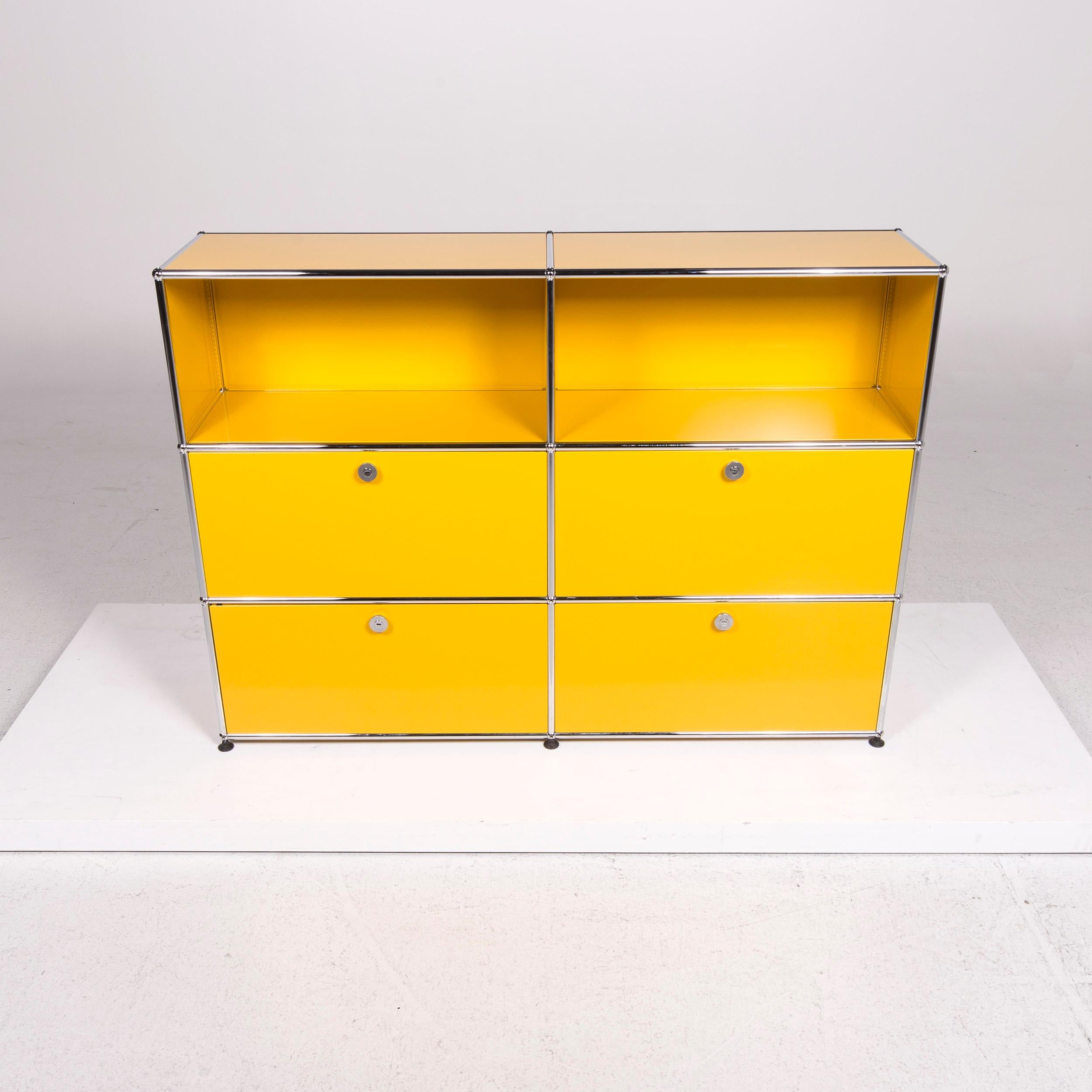 German Usm Haller Metal Sideboard Yellow Shelf Office Furniture