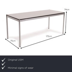 USM Haller Metal Table White Desk Chrome