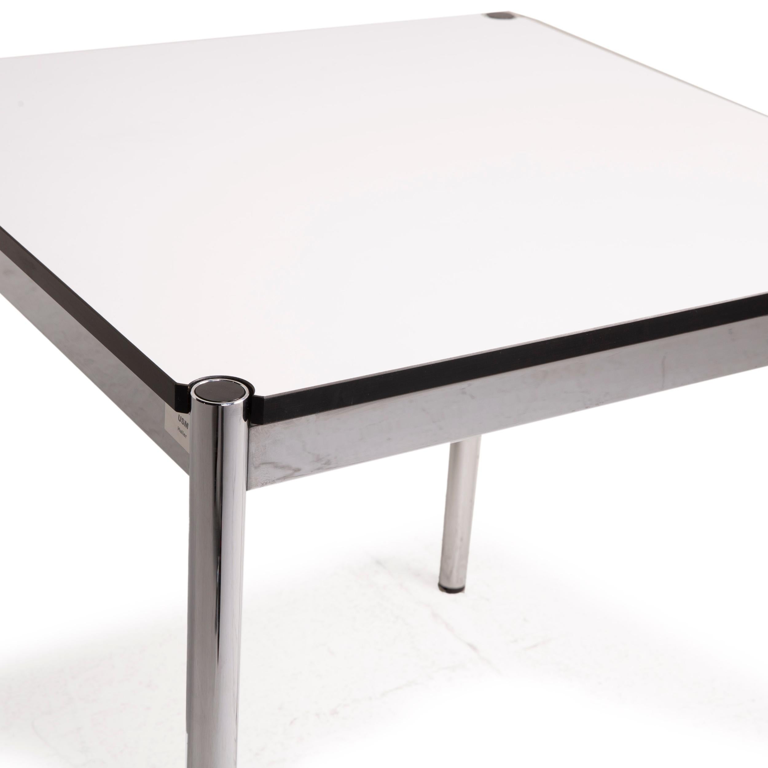 Modern USM Haller Metal Table White Desk Chrome