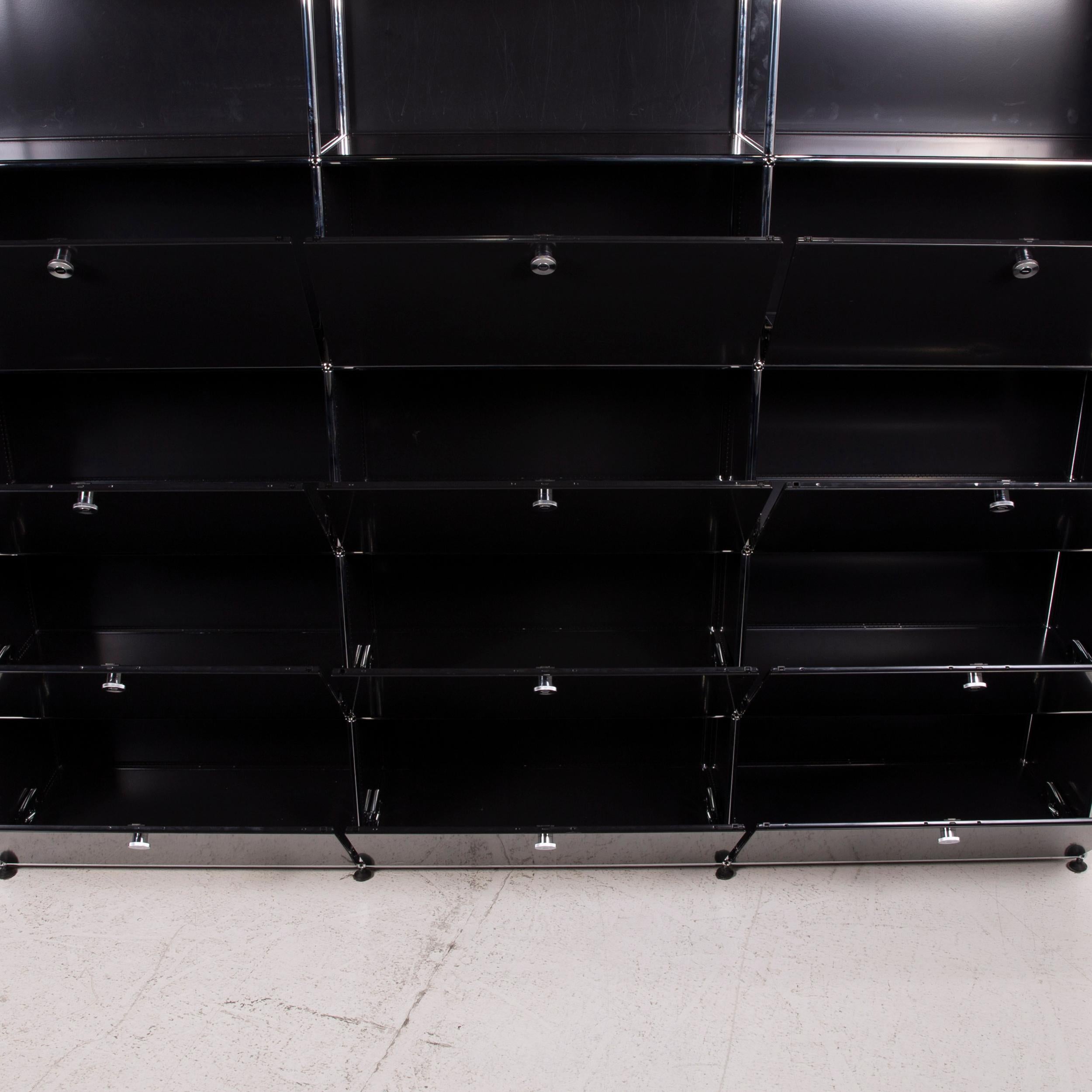 Modern USM Haller Metal Wall Unit Black Shelf 4x5 Compartments Office