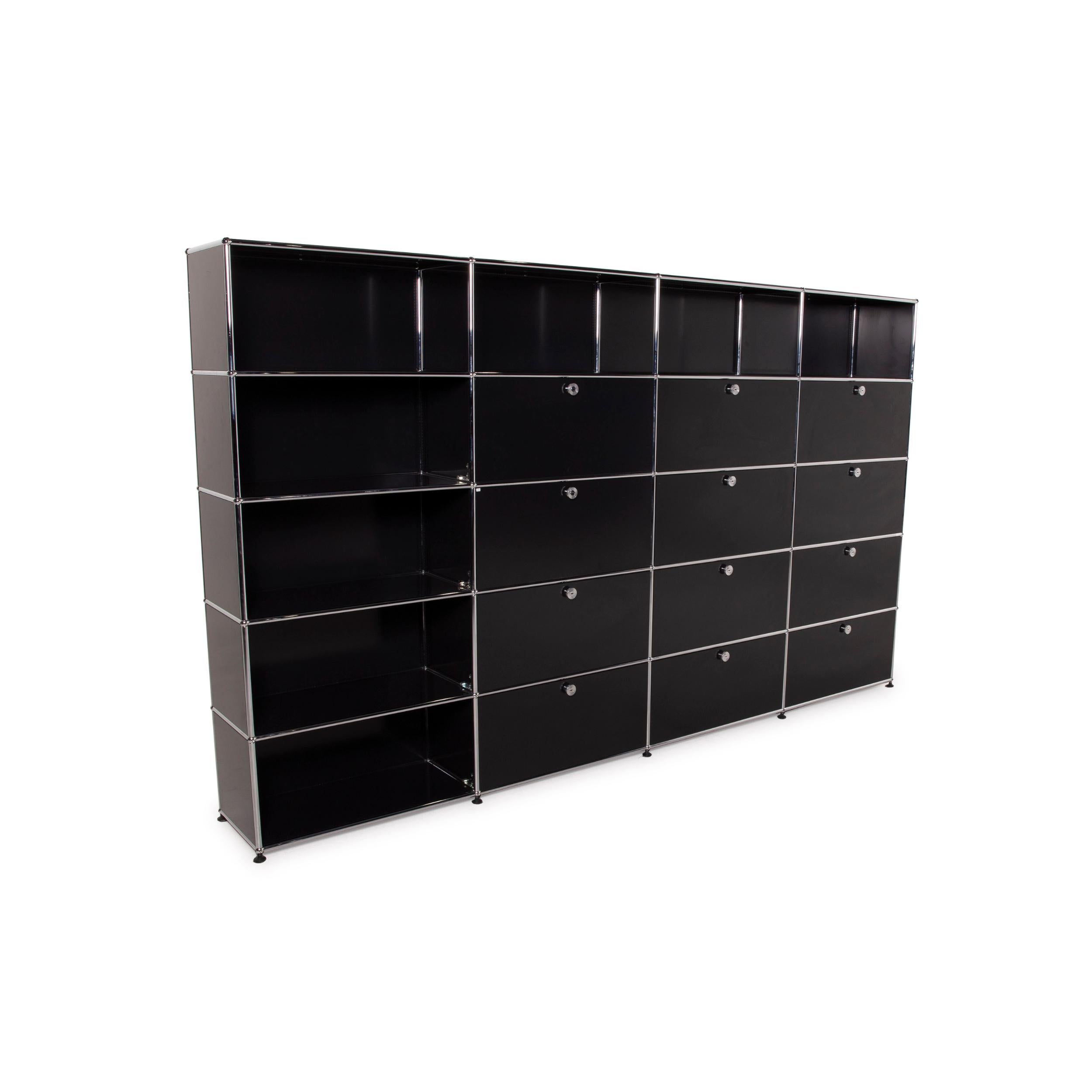 USM Haller Metal Wall Unit Black Shelf 4x5 Compartments Office 2