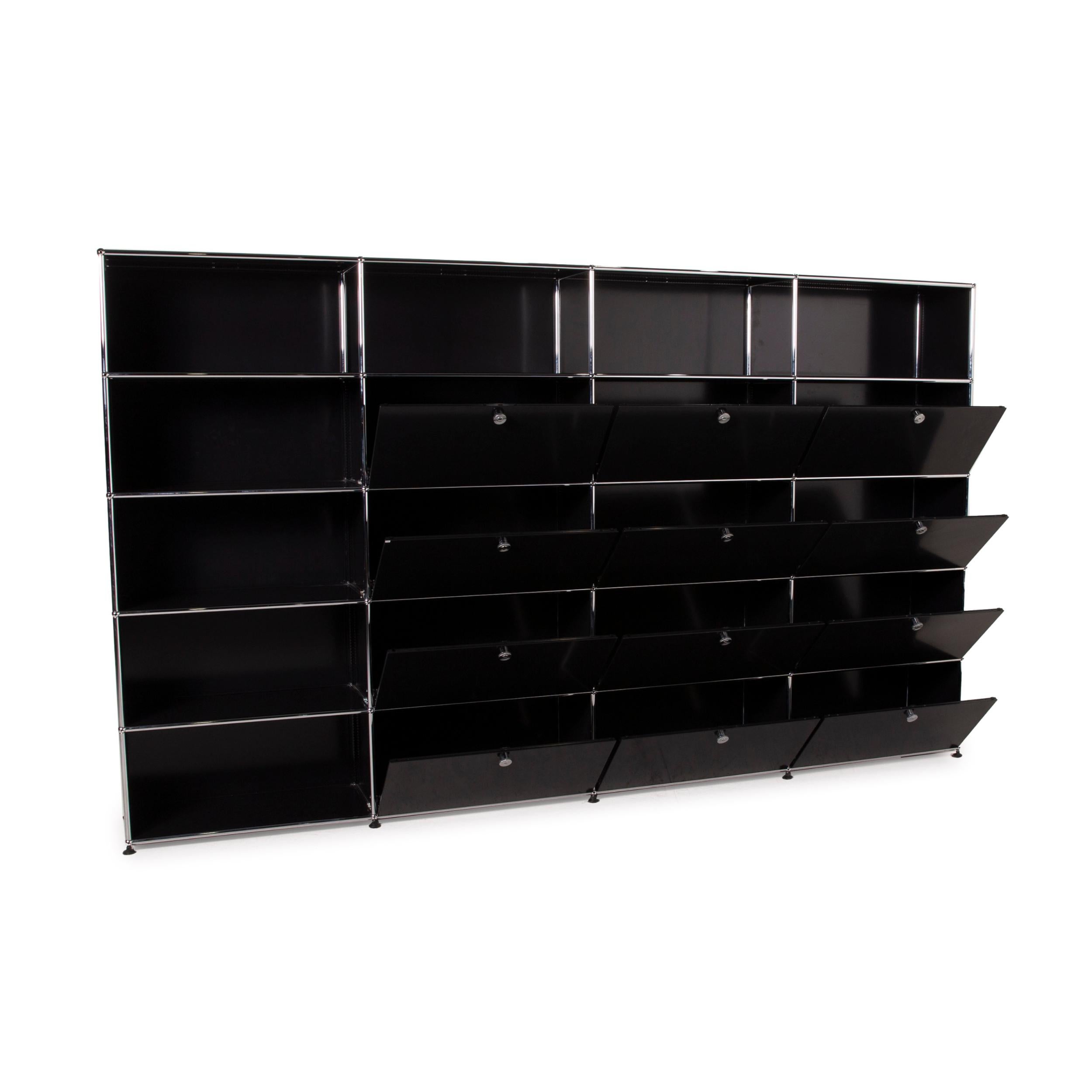 USM Haller Metal Wall Unit Black Shelf 4x5 Compartments Office 3