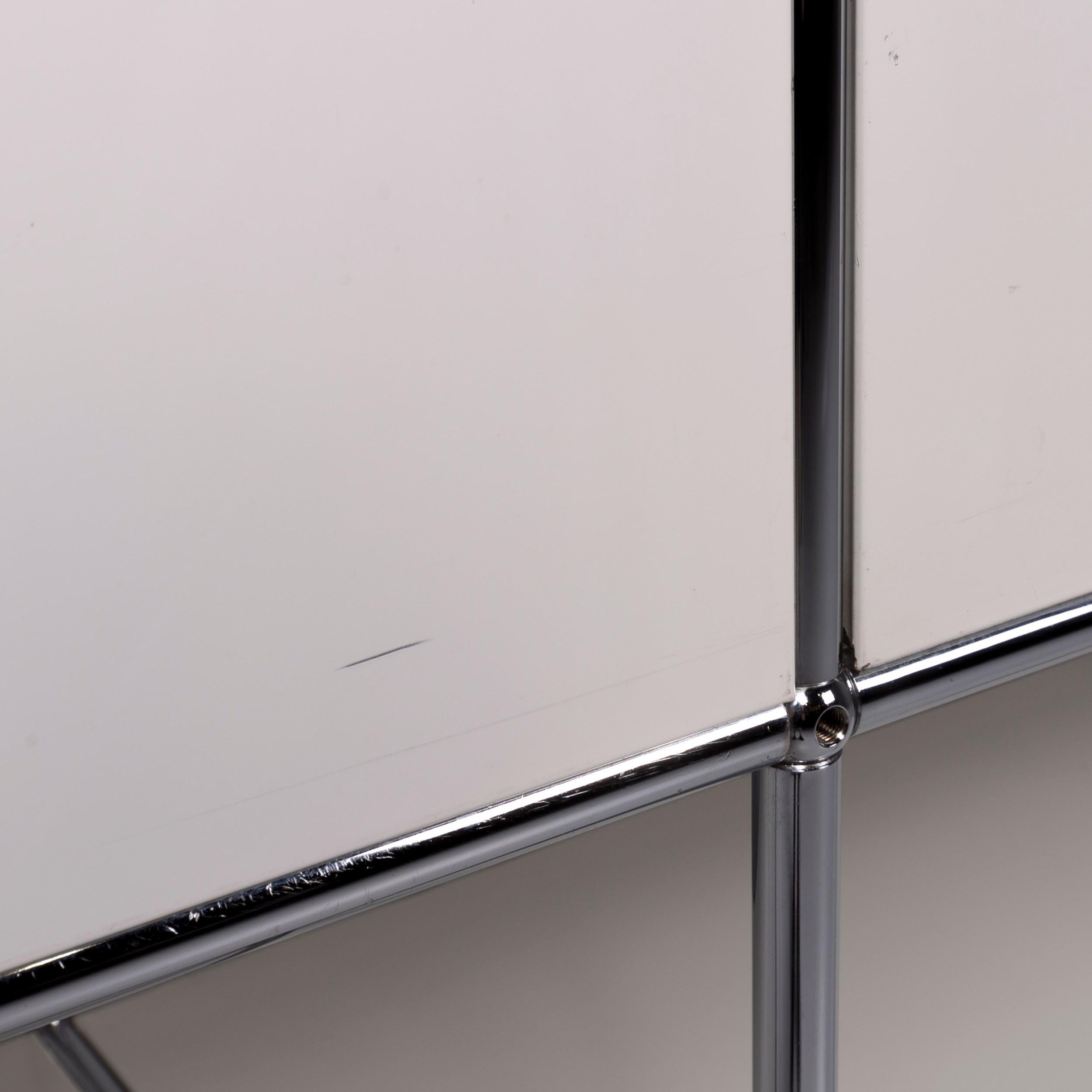 Modern USM Haller Metall Sideboard Weiß Regal Büromöbel For Sale