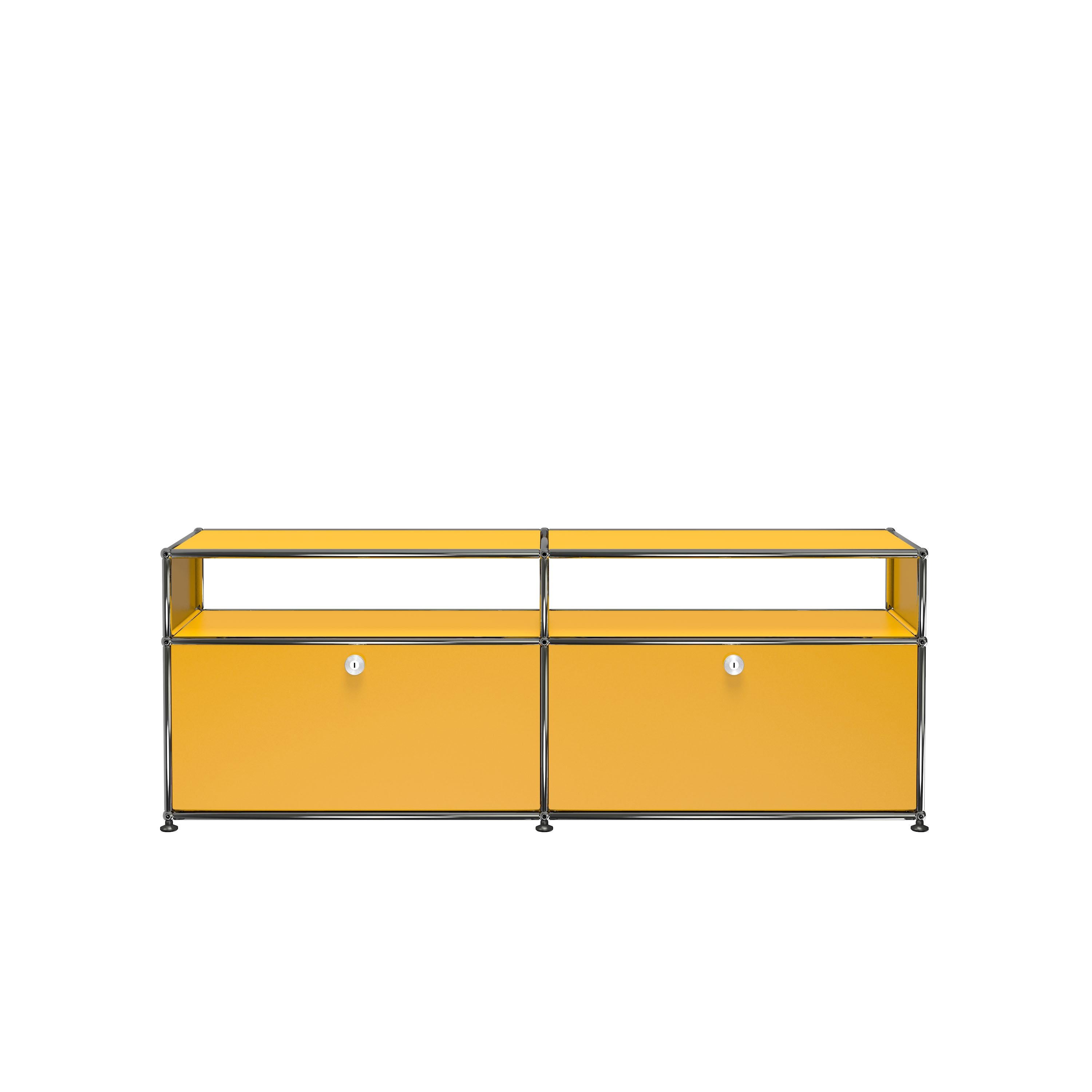 Swiss USM Haller Modern Media Unit in 5 Color Options with 2 Flap Doors For Sale