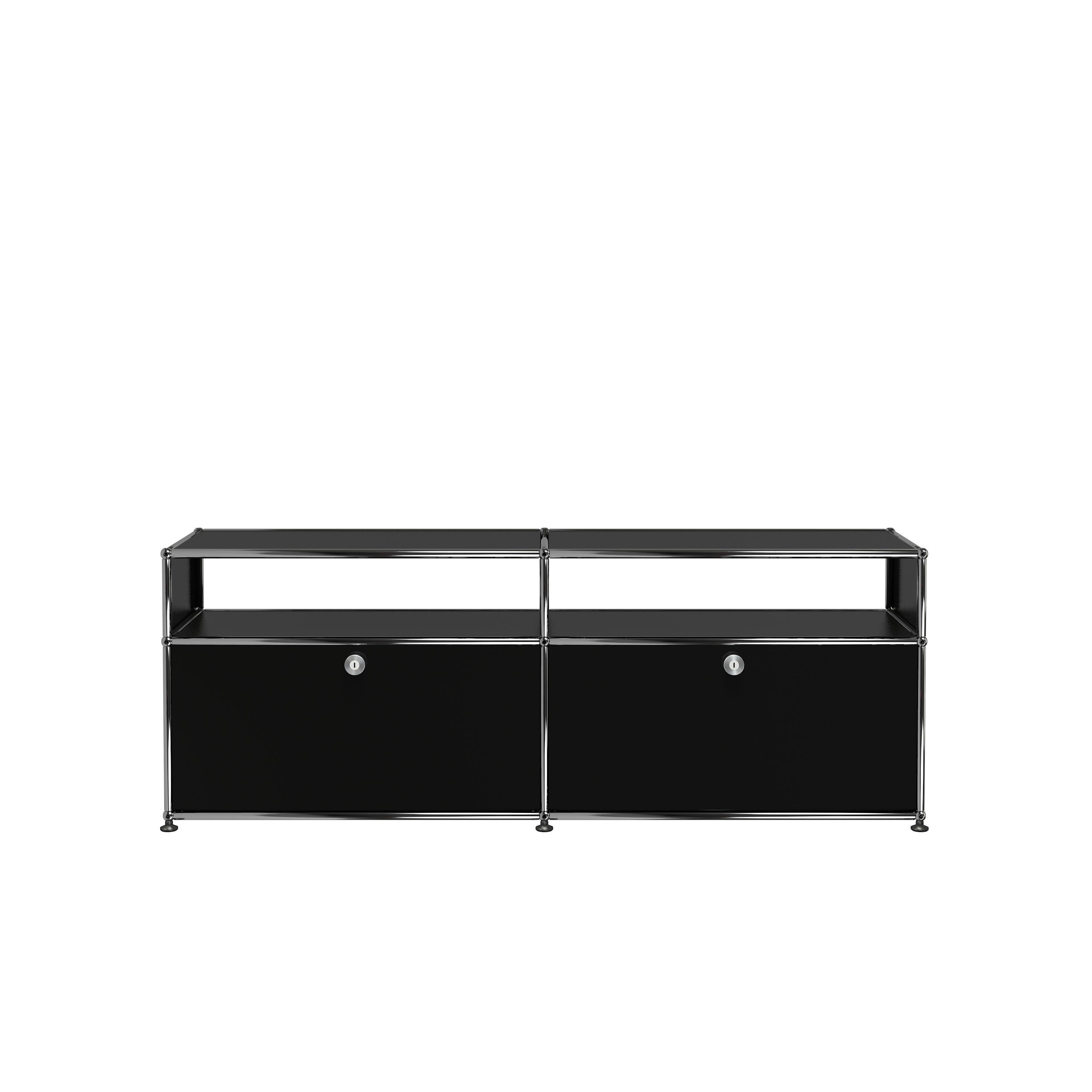 USM Haller Modern Media Unit in 5 Color Options with 2 Flap Doors In New Condition For Sale In Rhinebeck, NY