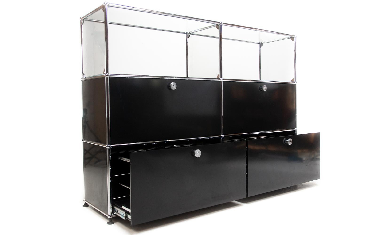 Glass USM Haller Modular Sideboard Bookcase
