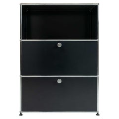 Usm Haller, système modulaire, armoire à colonne unique en noir graphite