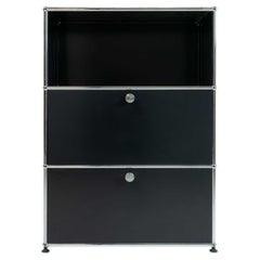 Used USM Haller Modular System Single Column Cabinet in Graphite Black