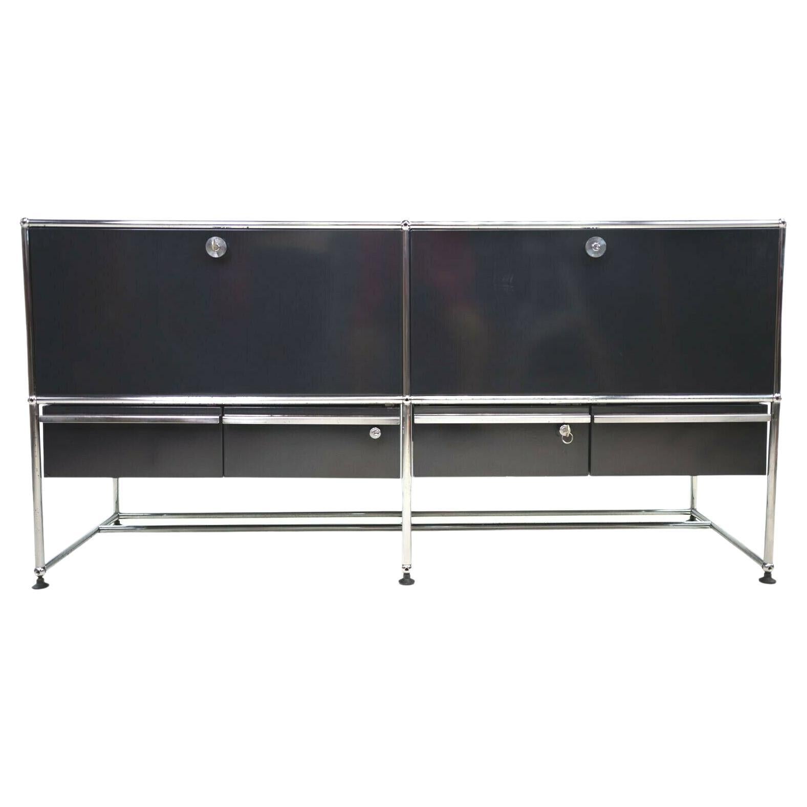 USM Haller Metal Sideboard Black Office Furniture Shelf Lowboard