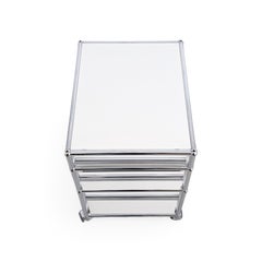 USM Haller Rollcontainer Büroschrank Design weiß Fritz Trolley2