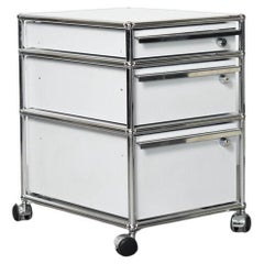 USM - Moderne armoire à 3 tiroirs à piédestal (blanc) 