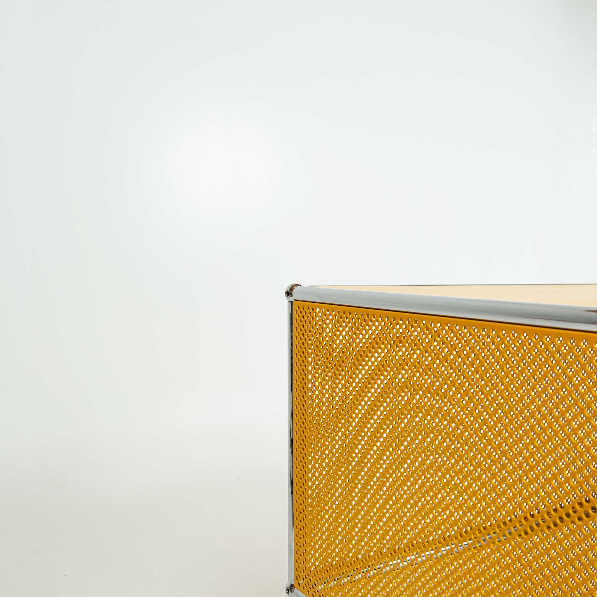 USM Modular System Desk and Rolling Cabinet in Golden Yellow 4