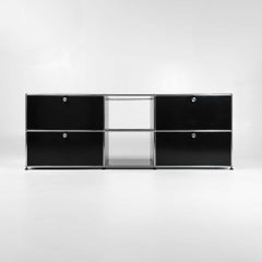 USM Haller Modular System Three Column Credenza/Cabinet in Graphite Black