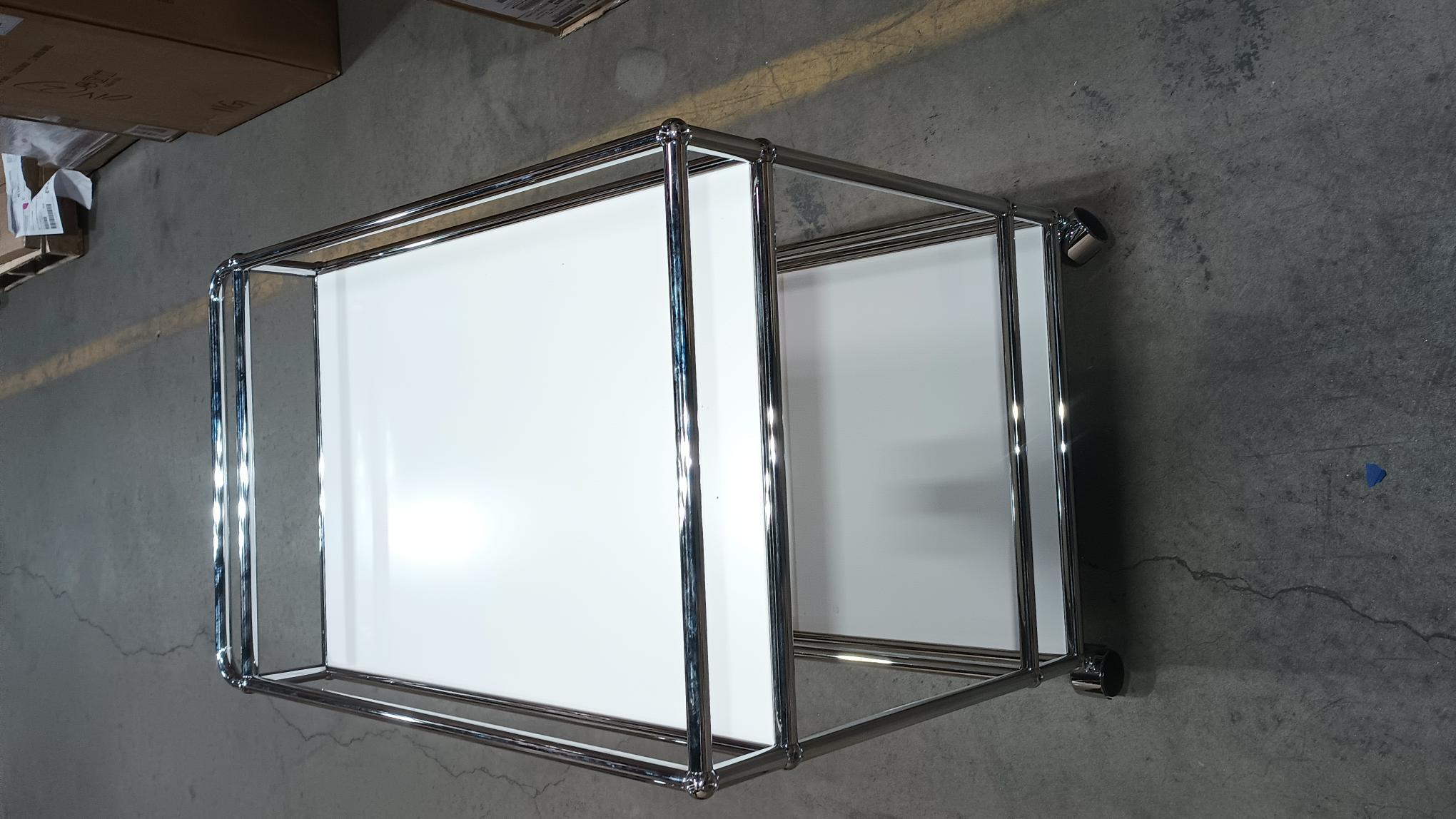 Swiss USM Pure White Cart Designed by  Fritz Haller and Paul Schaerer in STOCK