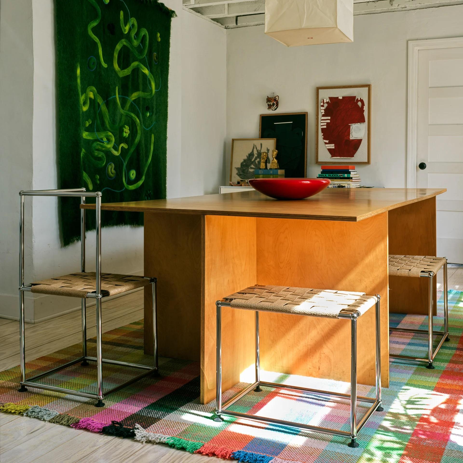 Tabouret USM WS + panneau inférieur de couleur personnalisable par Henry Julier Neuf - En vente à New York, NY