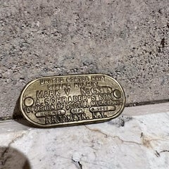 USN Brass Diving Helmet Navy Data Plate Belt Buckle