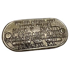 USN Brass Diving Helmet Navy Data Plate Belt Buckle