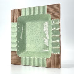 Cendrier en poterie Usonian + amérindienne d'influence de Los Angeles et de Californie