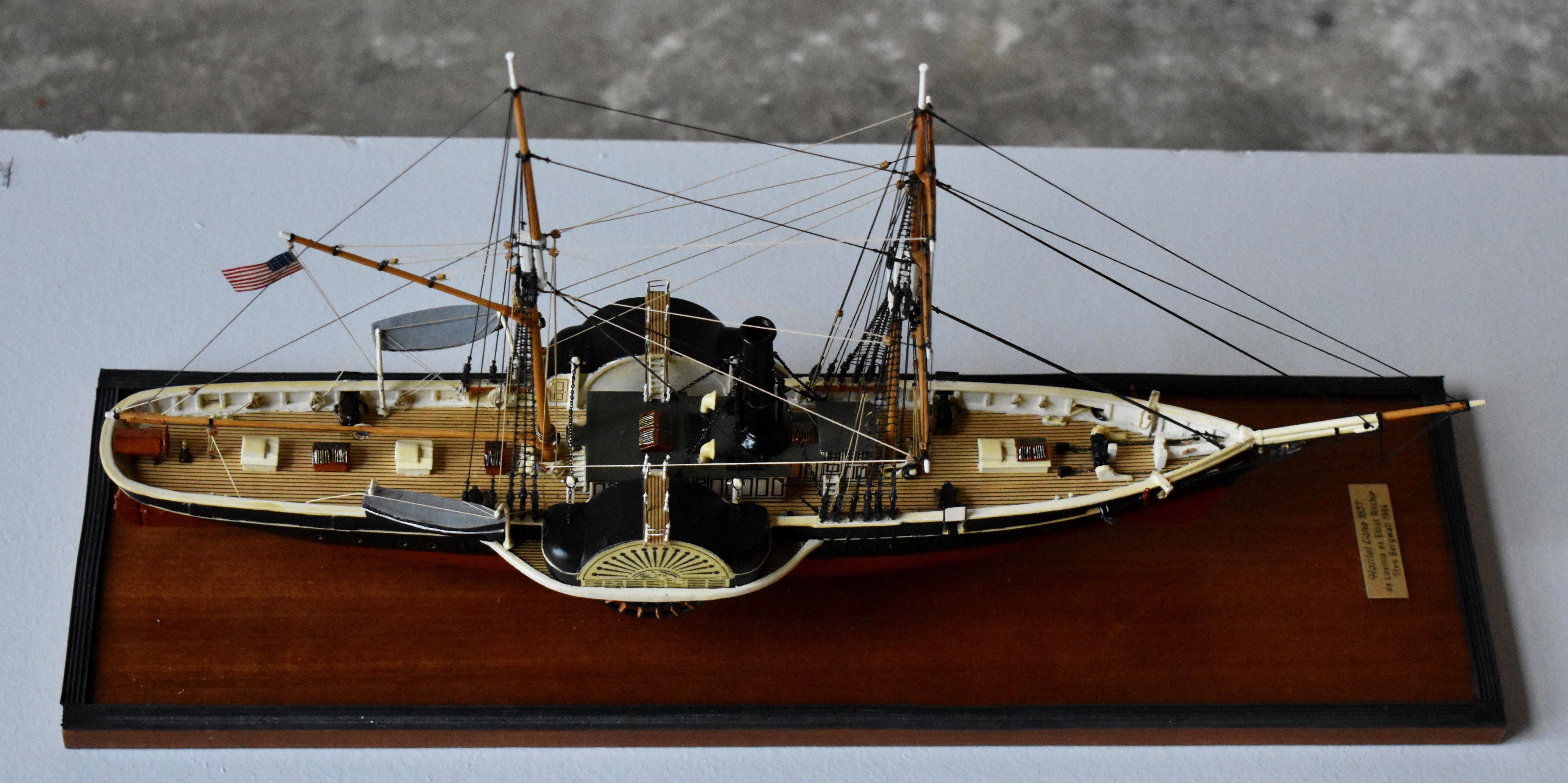 USRC Harriet Lane '1857' Modell in Holz, 1:144, Sten Bergwall, 1994 im Zustand „Hervorragend“ im Angebot in Helsingborg, SE