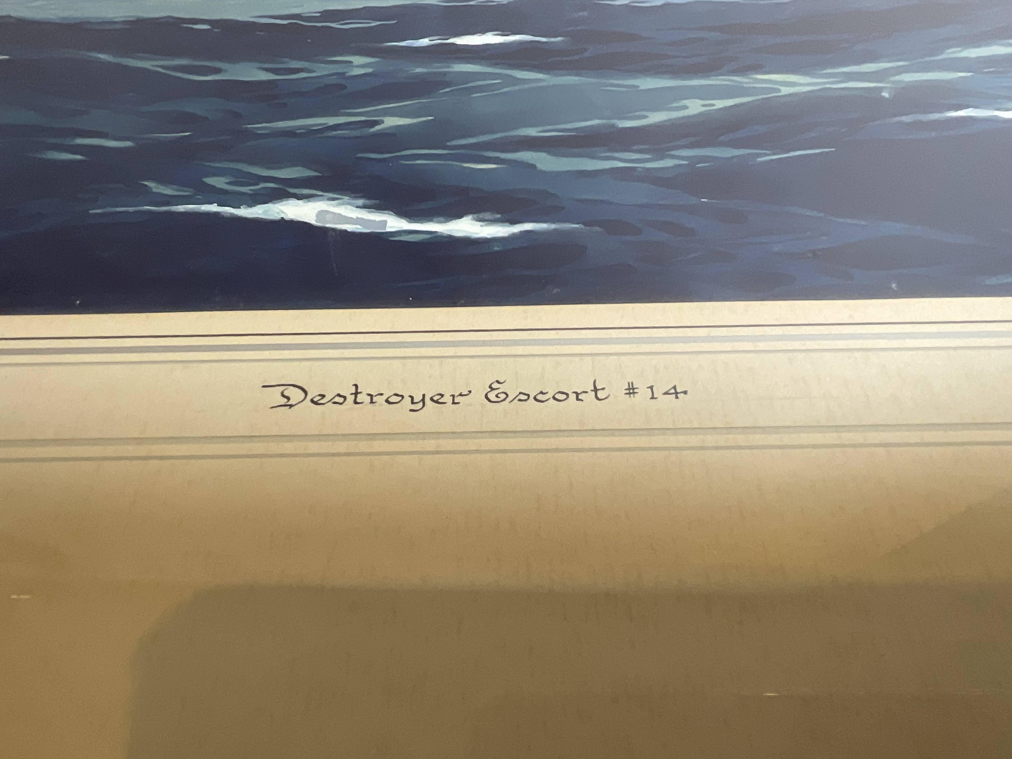 USS Doherty DE-14 Painting by Worden Wood For Sale 1