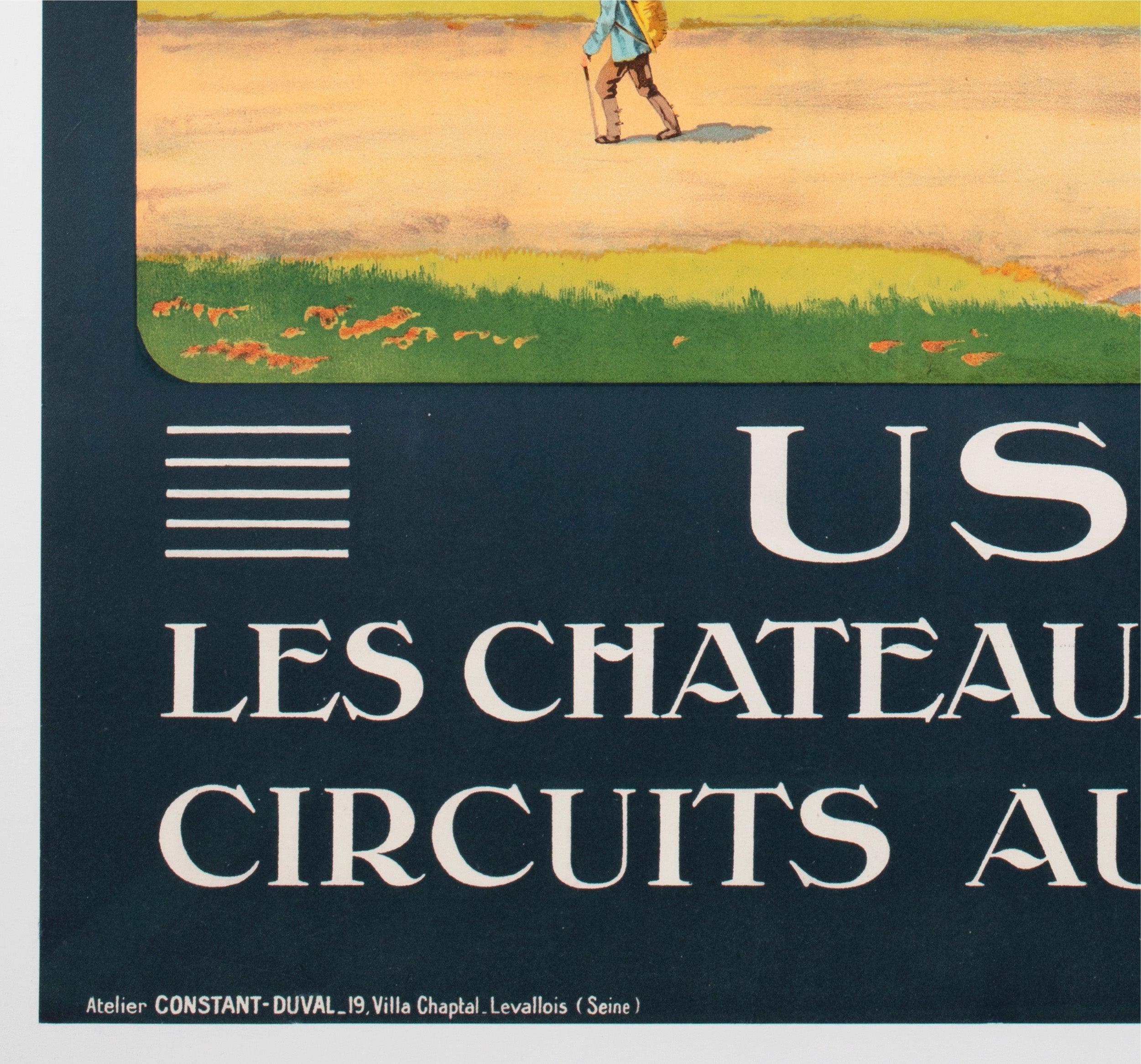 Usse Chateau Loire c1928 Französisch Reise-Werbeplakat, Constant Duval im Angebot 2