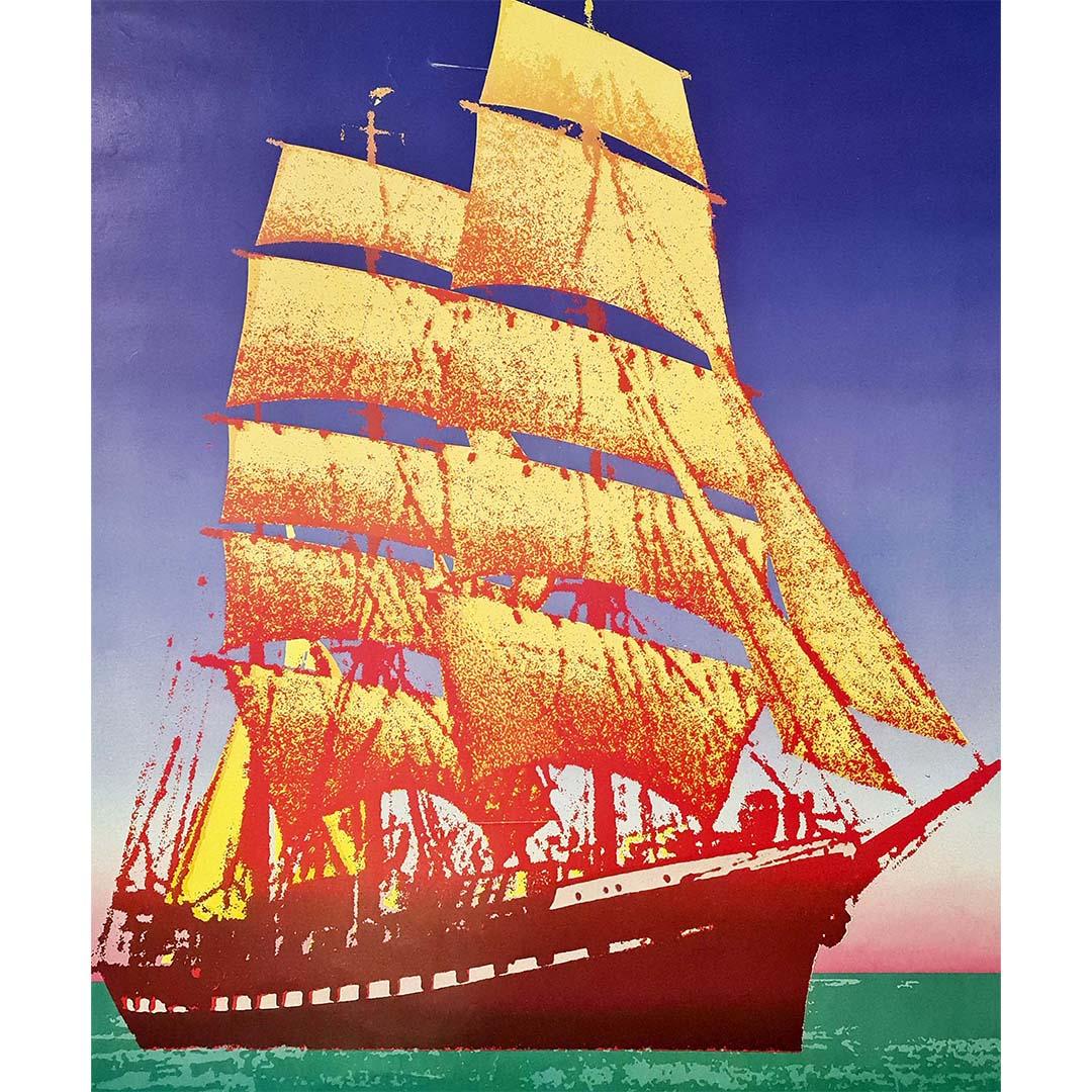Circa 1980 Original poster of The Belem, a three-masted ship For Sale 1