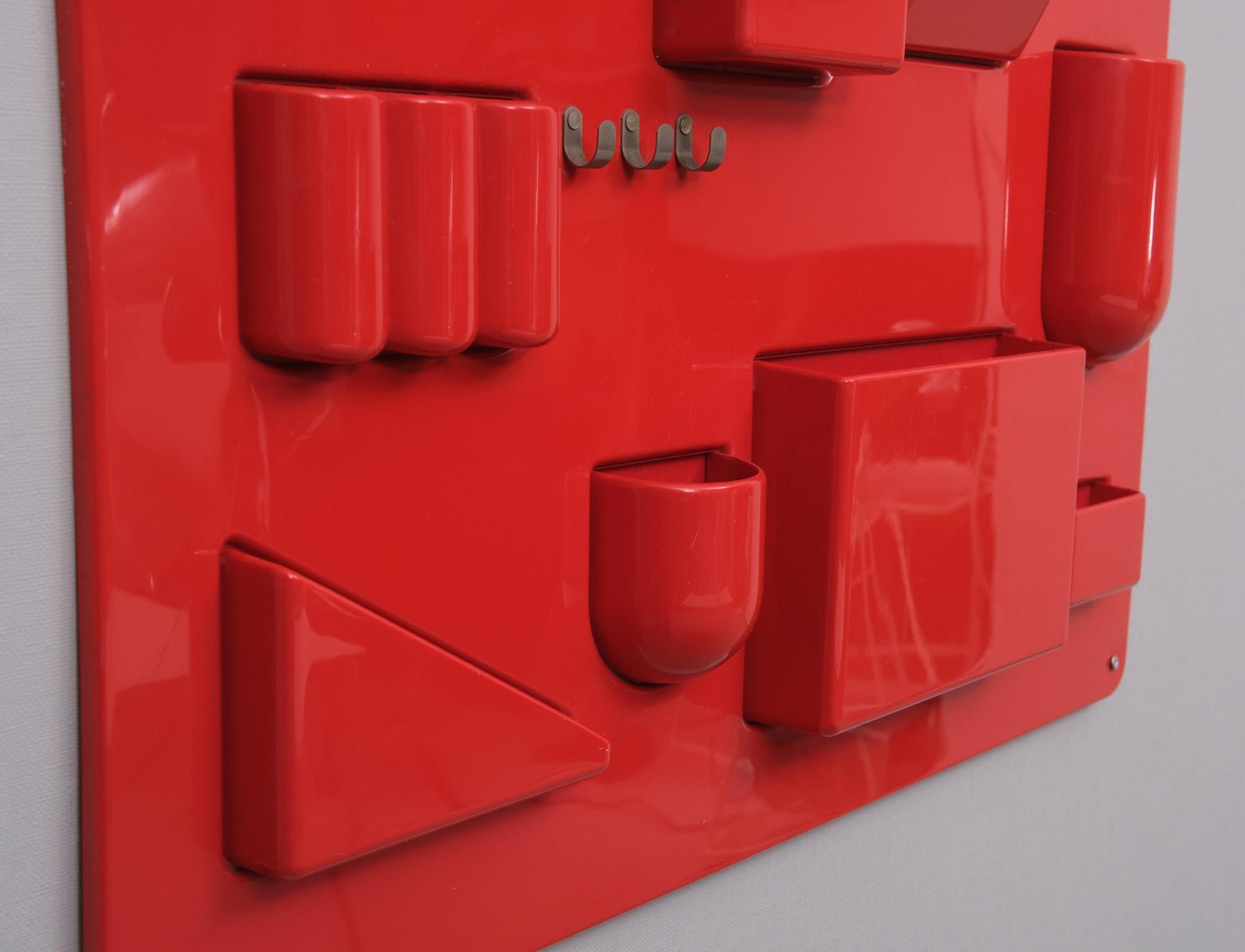Love this Design and color  Designer - Dorothee Becker Maurer Producer - Design M Model - Ustensilo Wall Organizer Design Period 1970s  Materials - Plastic Color Red  Wear consistent with age a use 