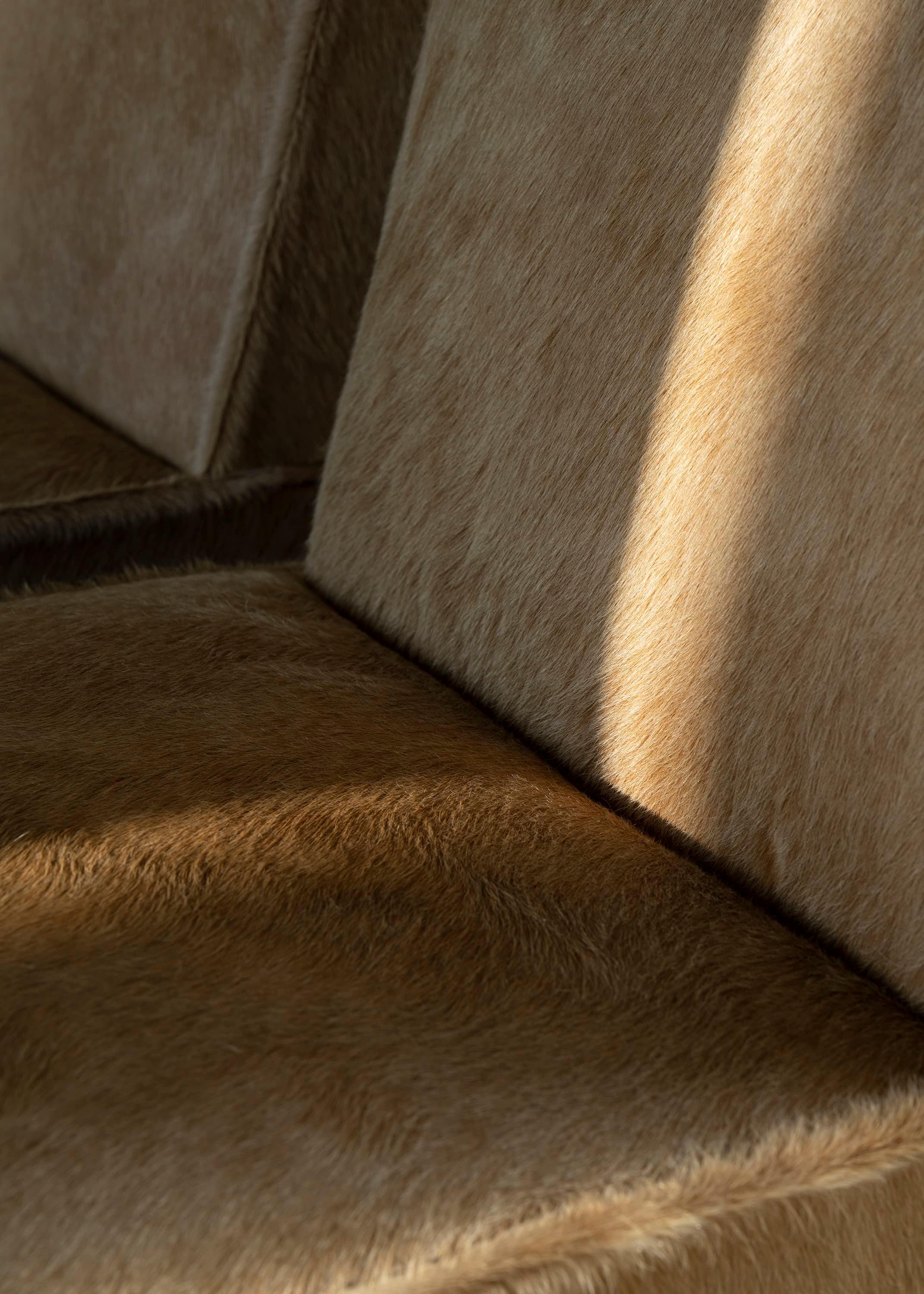 Ut 01 Cowhide and Walnut Sofa by Sing Chan For Sale 3