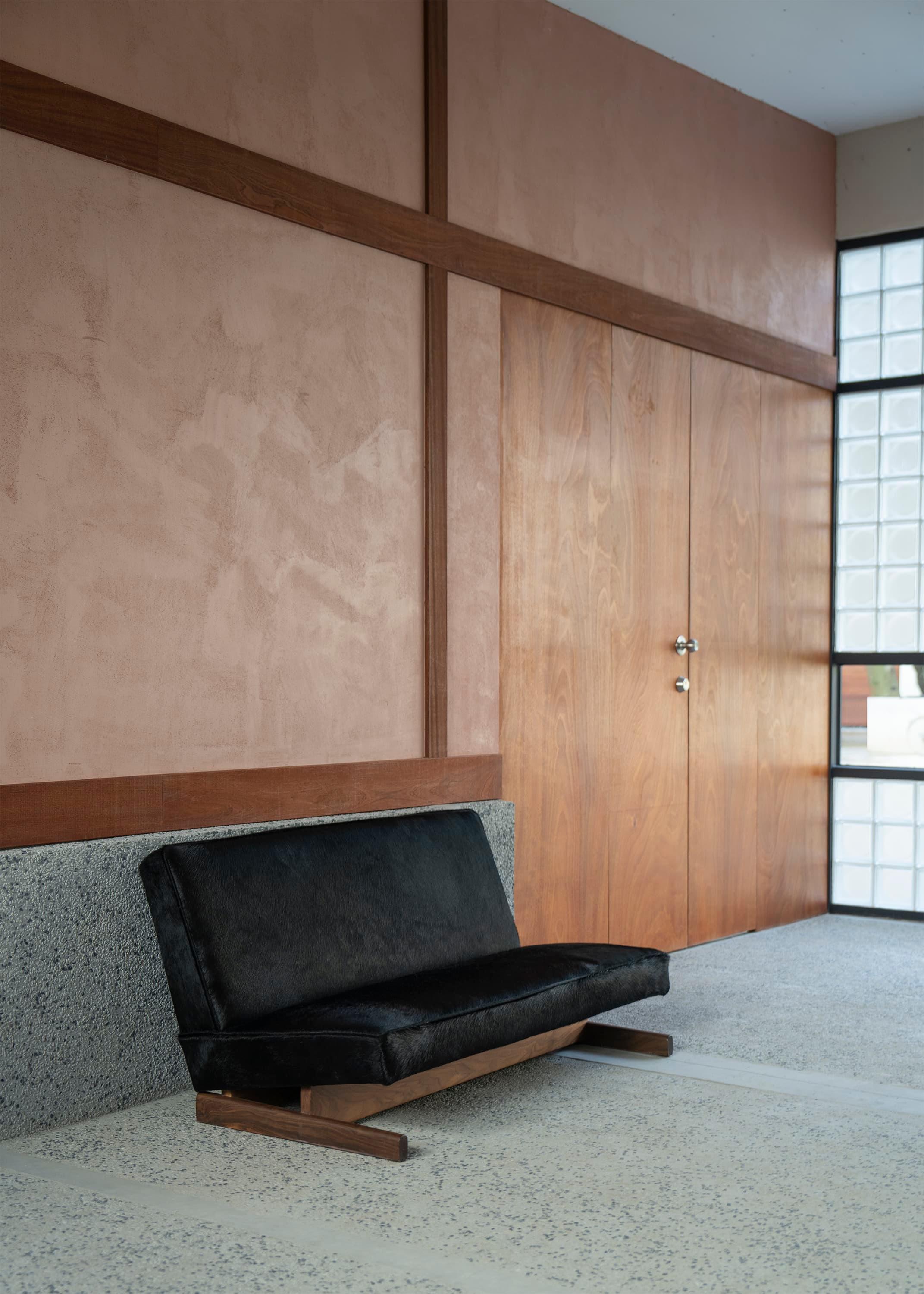 Ut 02 Cowhide and Walnut Sofa by Sing Chan For Sale 8