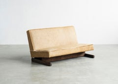 Ut 02 Cowhide and Walnut Sofa by Sing Chan