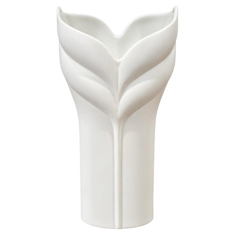 Uta Feyl for Rosenthal Studio-Linie White Bisque Porcelain Calla Lily Vase For Sale at 1stDibs