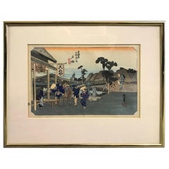 Utagawa Ando Hiroshige Japanese Woodblock Print from Fifty-Three Stations Series