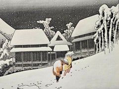 Utagawa Hiroshige, « Kanbara sous la neige », tiré de « Les 53 étapes du Tōkaidō »
