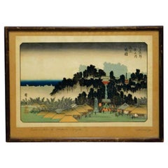 Antique Utagawa Hiroshige 歌川廣重 Landscape Woodblock Print, Japan, 1826-1869