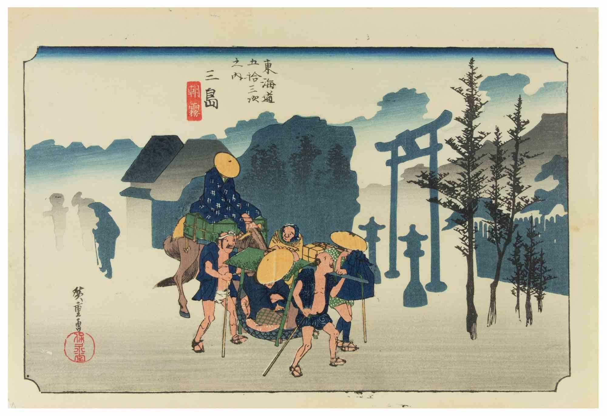 Asagiri - Woodcut by Utagawa Hiroshige - 1832