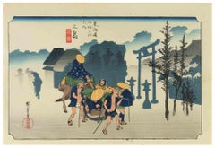 Asagiri, gravure sur bois d'Utagawa Hiroshige, 1832
