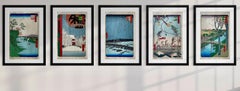 Authentic Woodblock print Set of 5 from One Hundred Famous Views of Edo 名所江戸百景