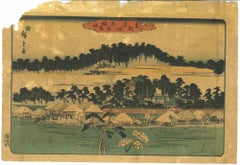 Japanese Landscape - Original Woodcut by Utagawa Hiroshige - 19th Century