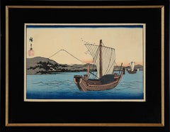 Kiyomi Barrier & Seiken Temple Near Okitsu- Japanese Woodcut Print on Rice Paper