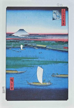 Mitsumata Wakarenofuchi - Lithograp after Utagawa Hiroshige -1950s