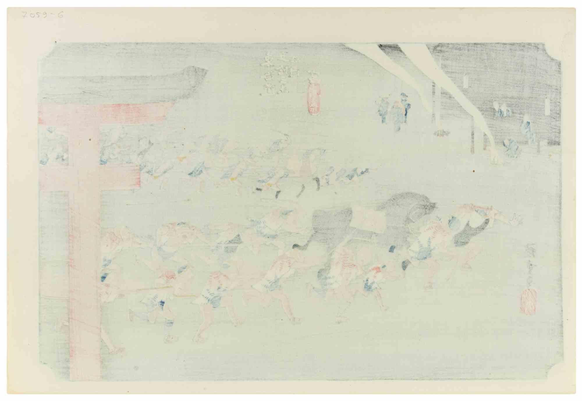 Miya - Woodcut by Utagawa Hiroshige - 1833 For Sale 1