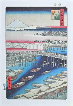 Nihonbashi- Lithograph after Utagawa Hiroshige -1950s