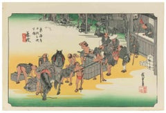 Seki, gravure sur bois d'Utagawa Hiroshige - 1833