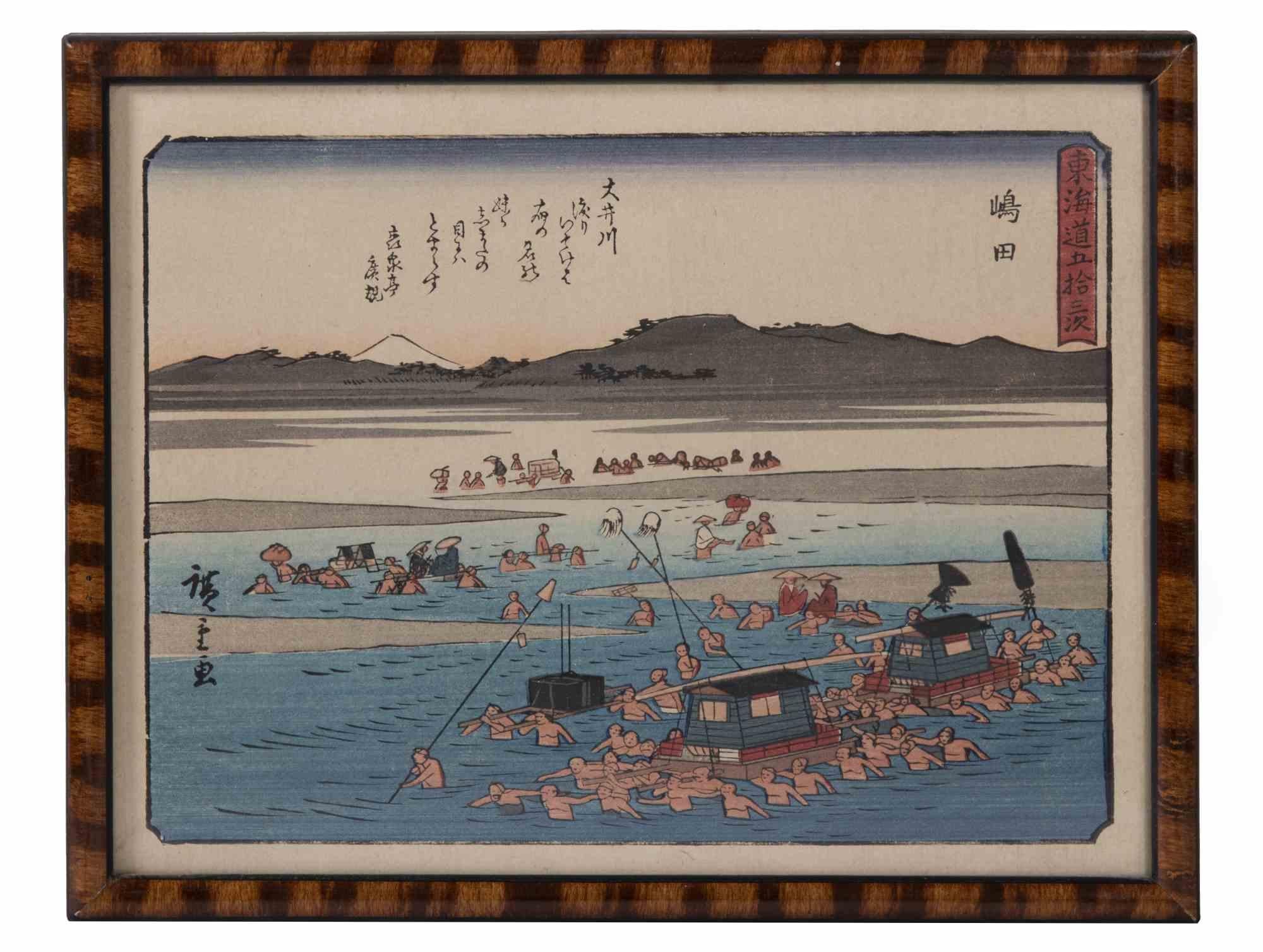 Shimada - Gravure sur bois d'après Utagawa Hiroshige - Fin du 19e siècle