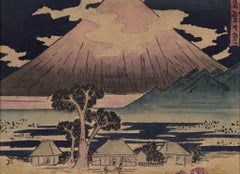 Study of Utagawa Hiroshige's "View of Hara-Juku" 53 Stations of the Tokaido Road