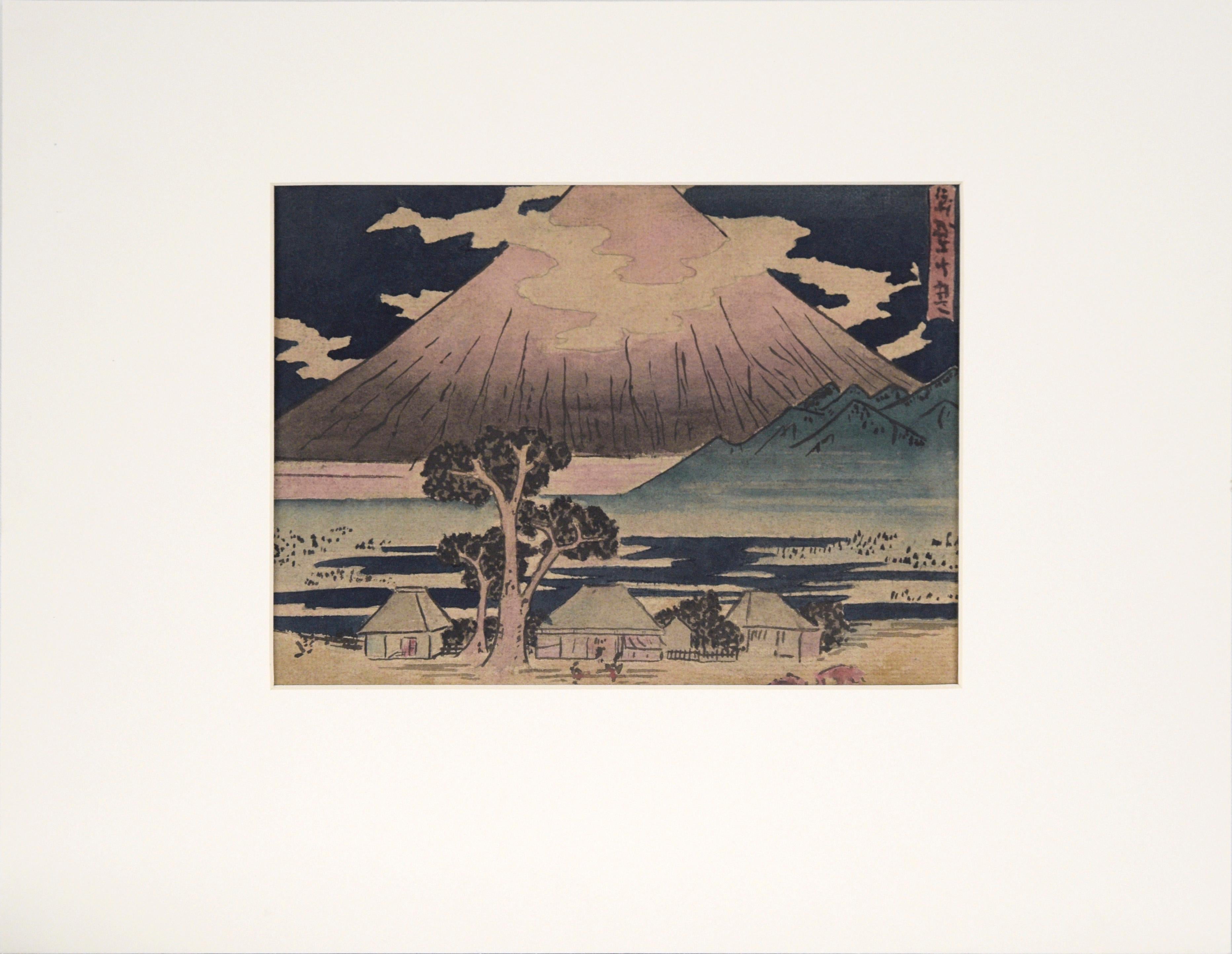 Studie zu Utagawa Hiroshiges "Ansicht von Hara-Juku" 53 Stationen der Tokaido-Straße